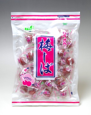 カリカリ梅「梅しば (410g) 赤／個包装」｜村岡食品